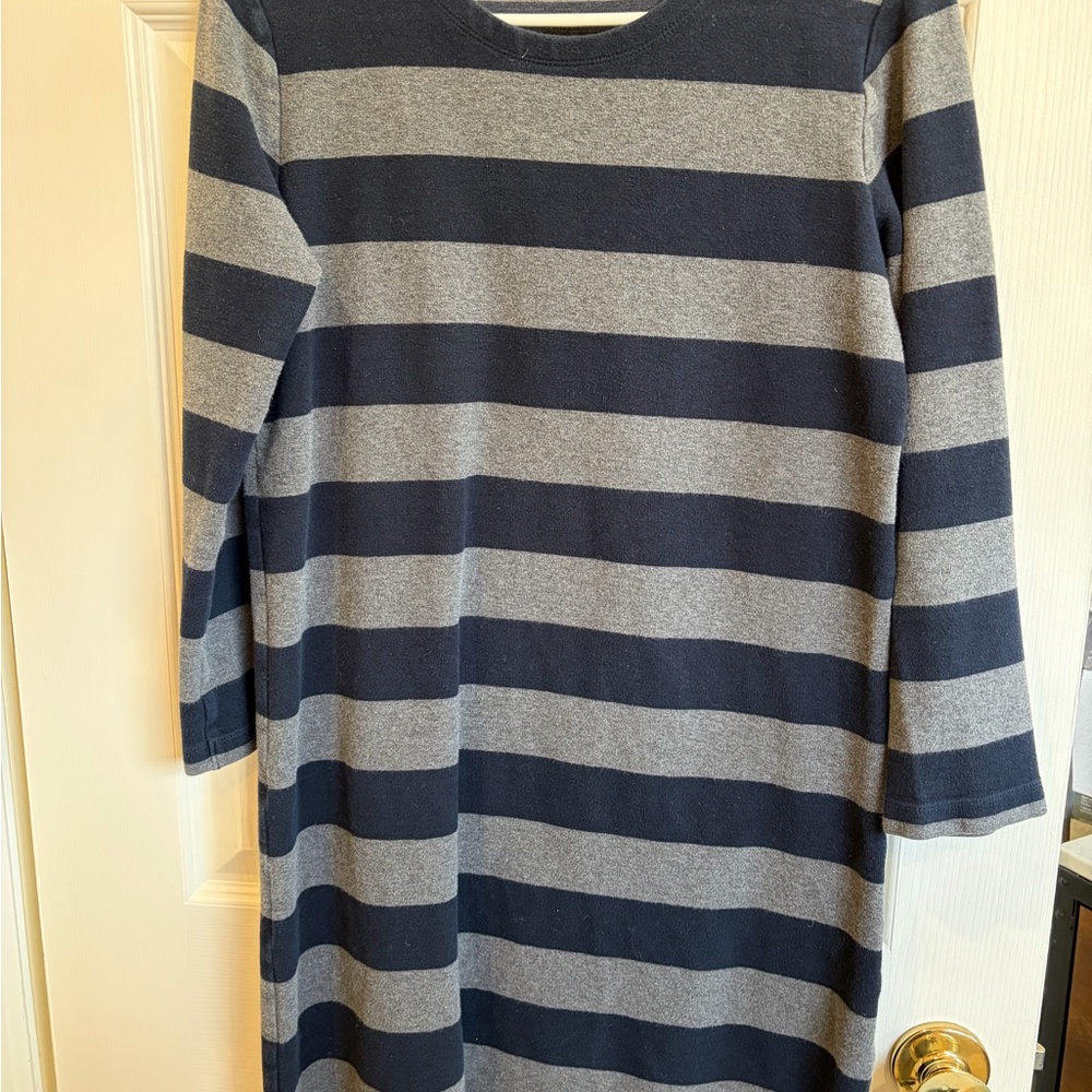 Muji Striped Navy and Gray Dress